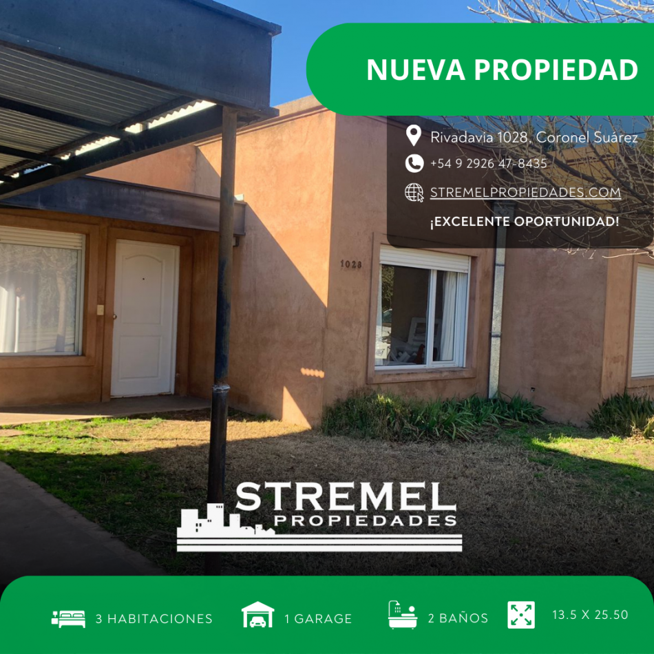 Oportunidad en Coronel Suarez: Casa en Rivadavia 1028